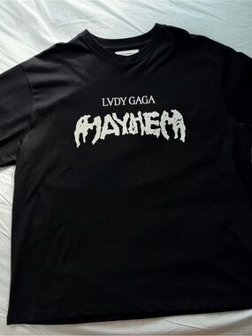 Pull&Bear Black Graphic 'Mayhem' Short Sleeve Tee